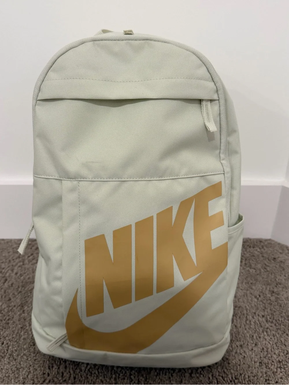 Nike Sage Green 2L Backpack with Gold Logo
